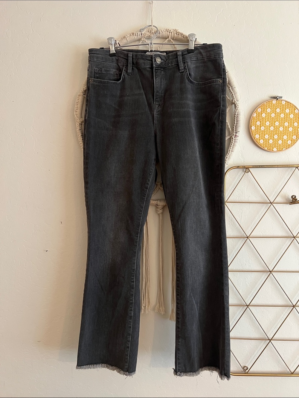 W30 | Free People Women’s Charcoal Straight-Leg Jeans